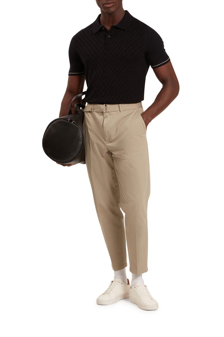 Chapal Black Cotton & Wool Polo, Alternate, color, BLACK