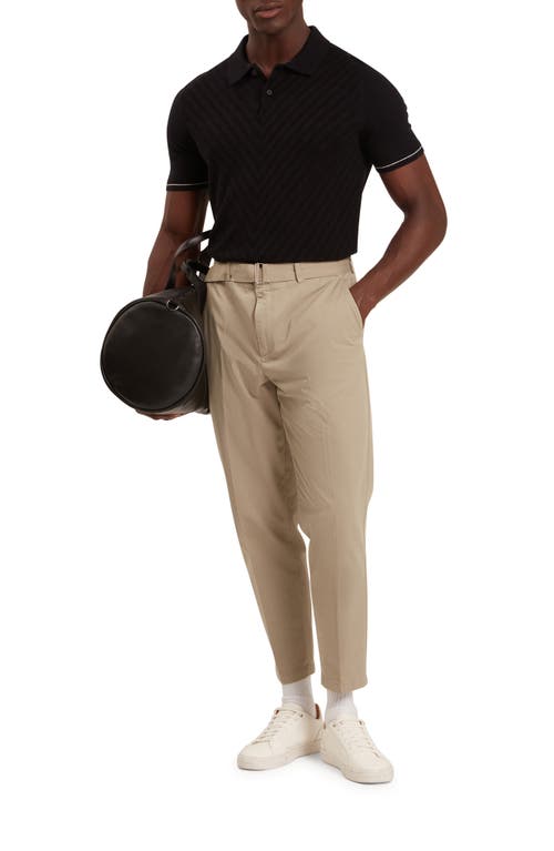 Ted Baker Chapal Chevron Stitch Polo Shirt In Black