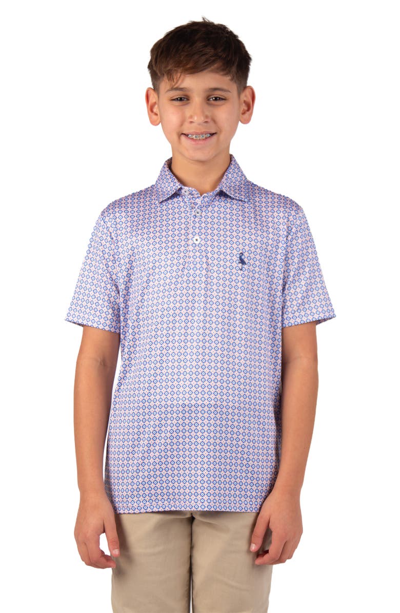 TailorByrd Kids' Floral Performance Polo, Main, color,