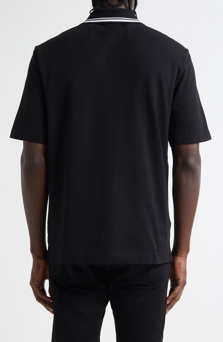 Dolce&Gabbana Bandana Detail Cotton Polo, Alternate, color, Nero