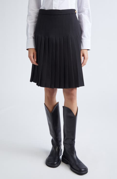 Eleonora Pleated Twill Skirt