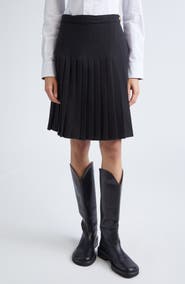 Burberry Eleonora Pleated Twill Skirt