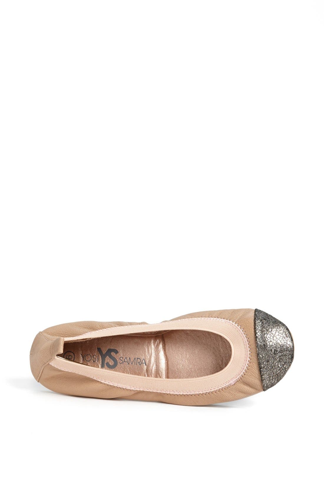 Foldable Ballet Flat, Alternate, color, ROSE/ PEWTER