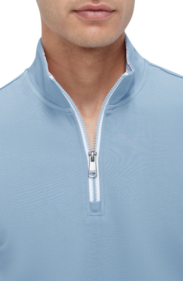 Bugatchi Quarter Zip Performance Pullover, Alternate, color, Air Blue