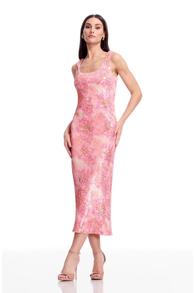 Leo Sequin Floral Sheath Cocktail Dress, Alternate, color, FUCHSIA MULTI
