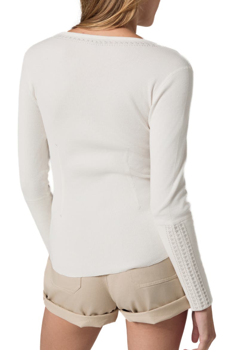 Lyla Organic Cotton Blend Henley Top, Alternate, color, OFF WHITE