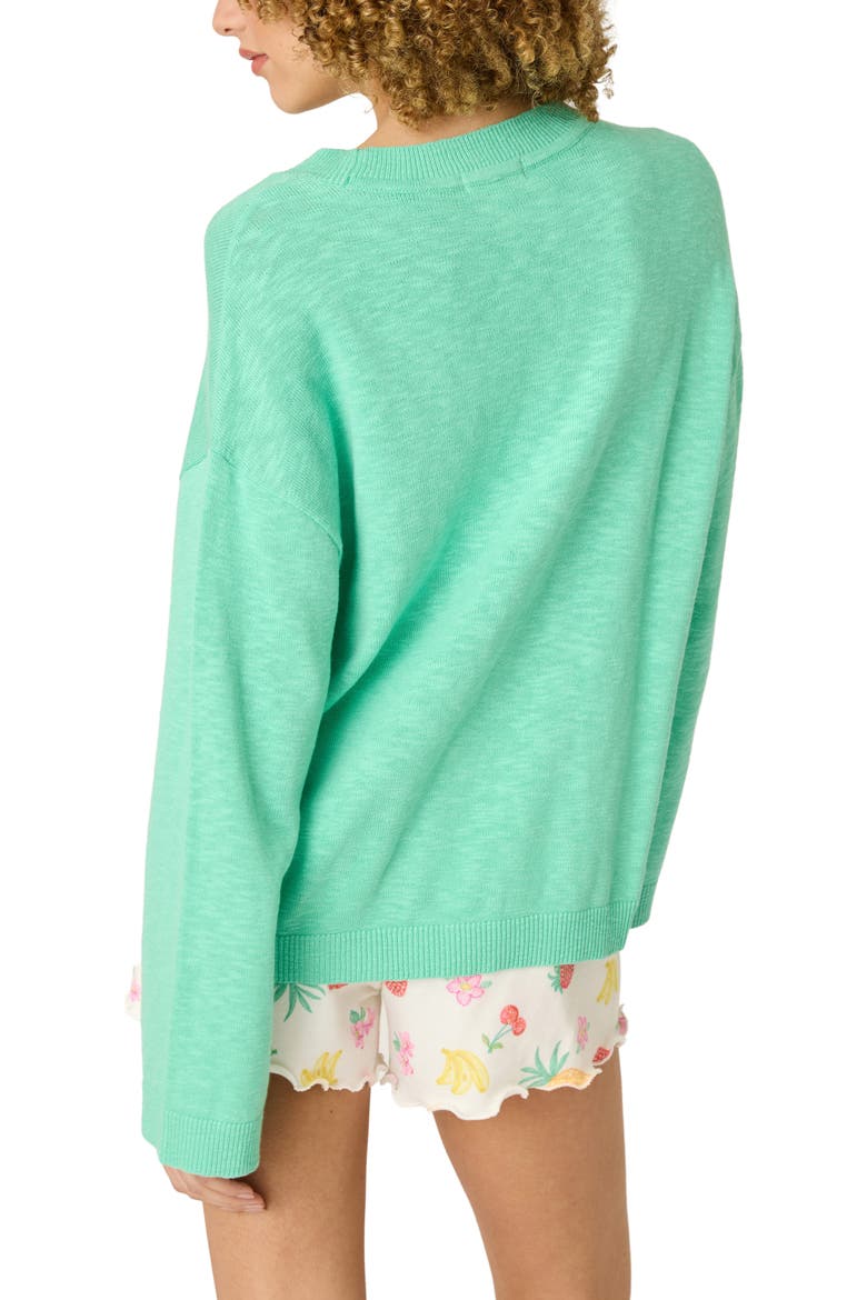 Viva La Vida Crewneck Sweater, Alternate, color, TROPIC GREEN