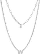 MESHMERISE Diamond Initial Charm Necklace
