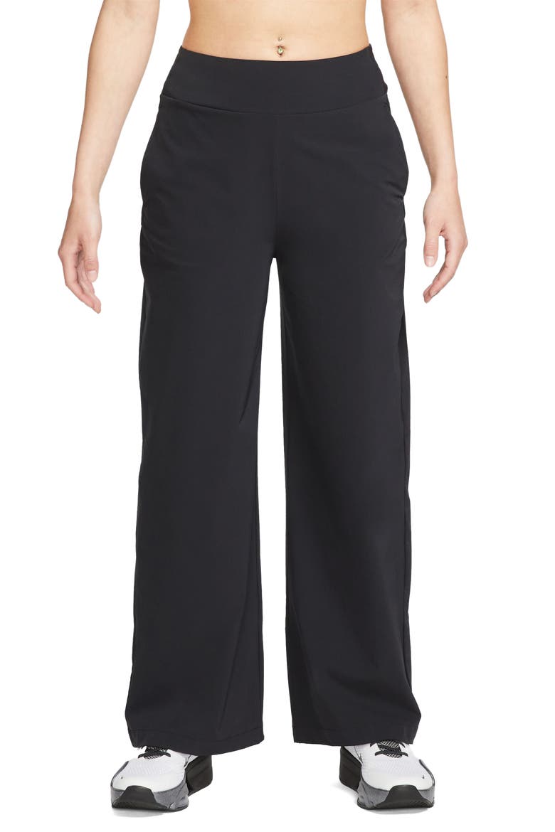 Bliss Dri-FIT Woven Wide Leg Pants, Main, color, BLACK/ CLEAR