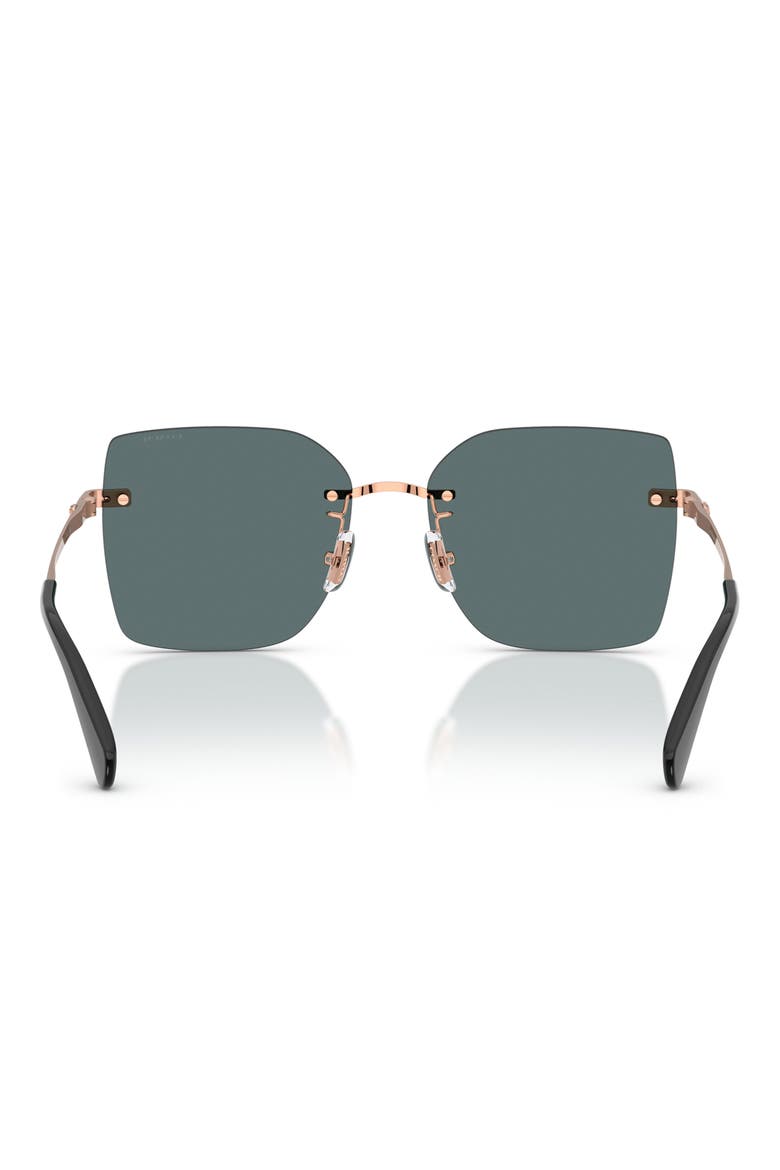 57mm Square Sunglasses, Alternate, color, SHINY ROSE GOLD / GREY MIRROR