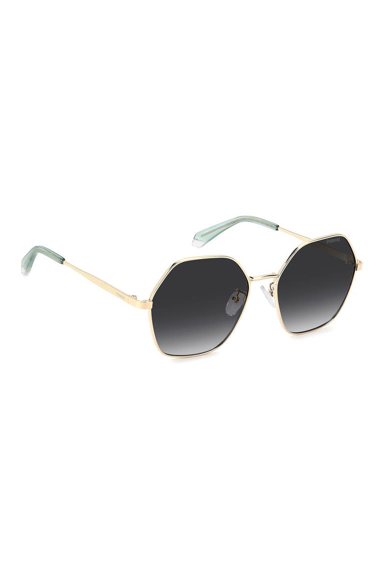 56mm Polarized Gradient Square Sunglasses, Alternate, color, GOLD/ GREY