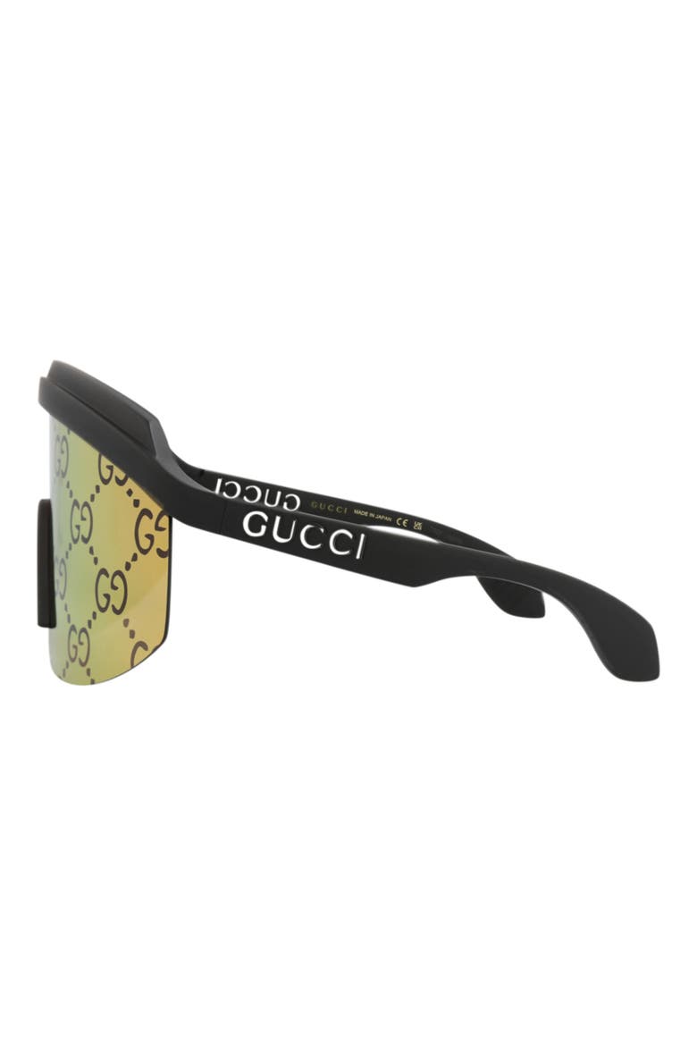 GG Monogram Shield Sunglasses, Alternate, color, BLACK BLACK PINK