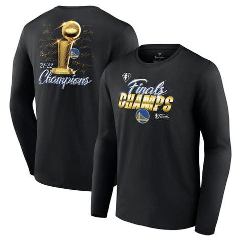 Men's Fanatics Branded Black Golden State Warriors 2022 NBA Finals Champions Forward Roster Signature Long Sleeve T-Shirt