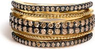 Haus of Brilliance 10K Yellow Gold Plated Sterling Silver 1.00 Cttw Champagne Diamond Multi Layer Band Ring