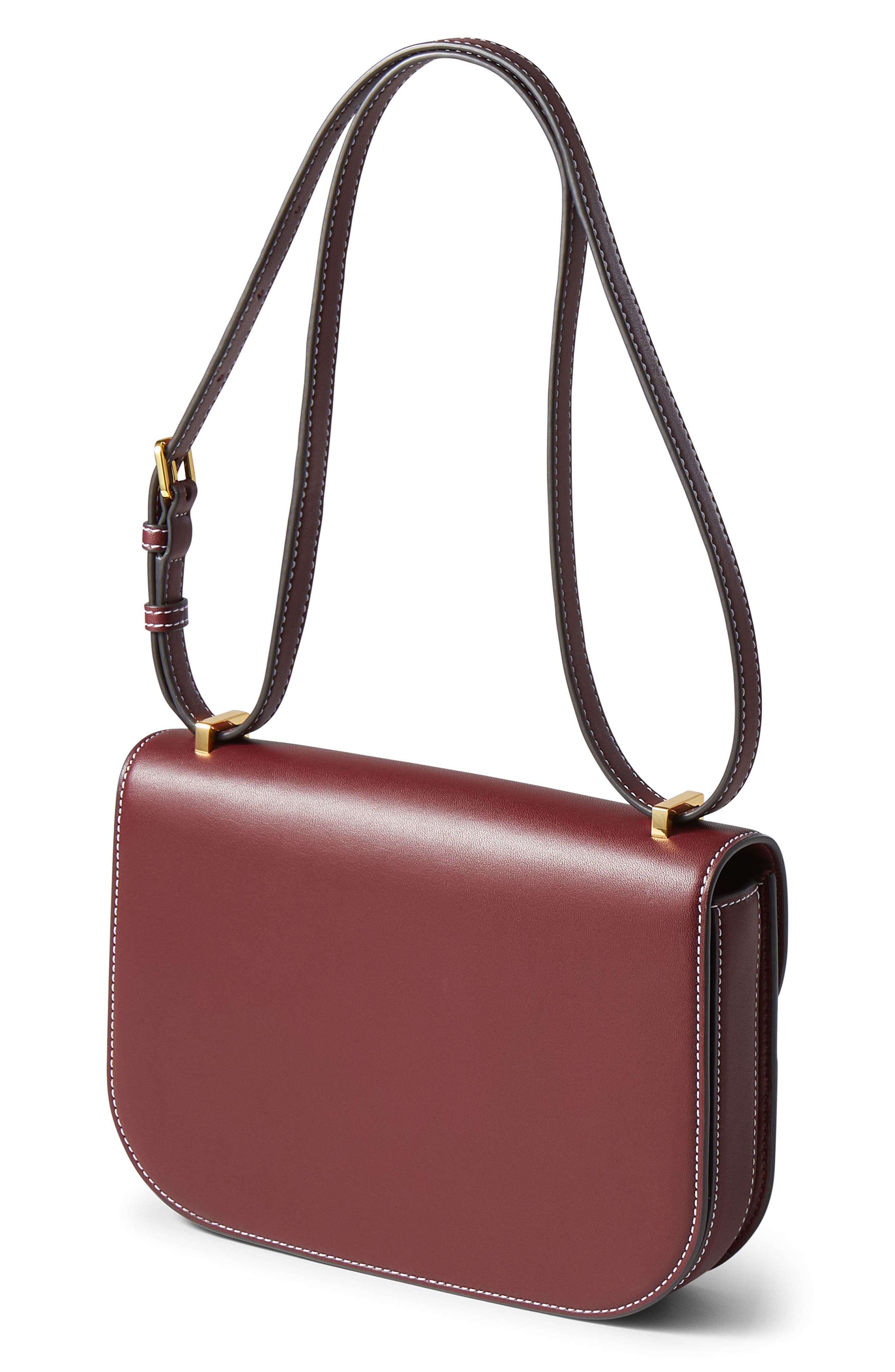 Dash Leather Saddle Bag, Alternate, color, BURGUNDY