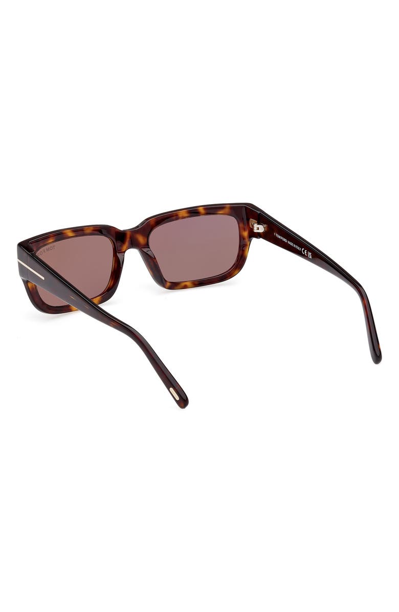 TOM FORD 54mm Square Sunglasses, Alternate, color, Dark Havana / Roviex Mirror