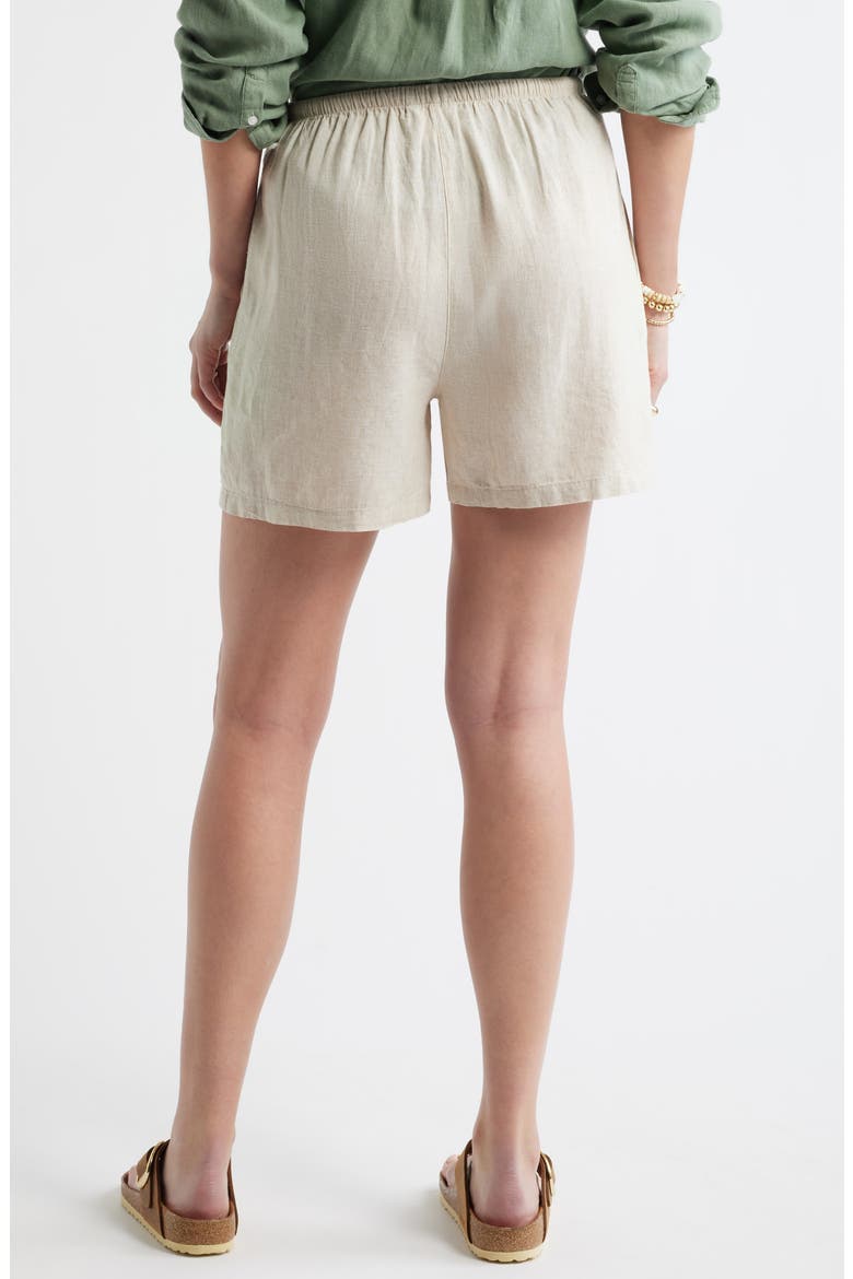 Easy Linen Blend Shorts, Alternate, color, FLAX