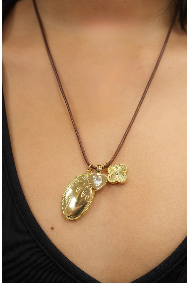 Charm Cord Locket Necklace, Alternate, color, GOLD