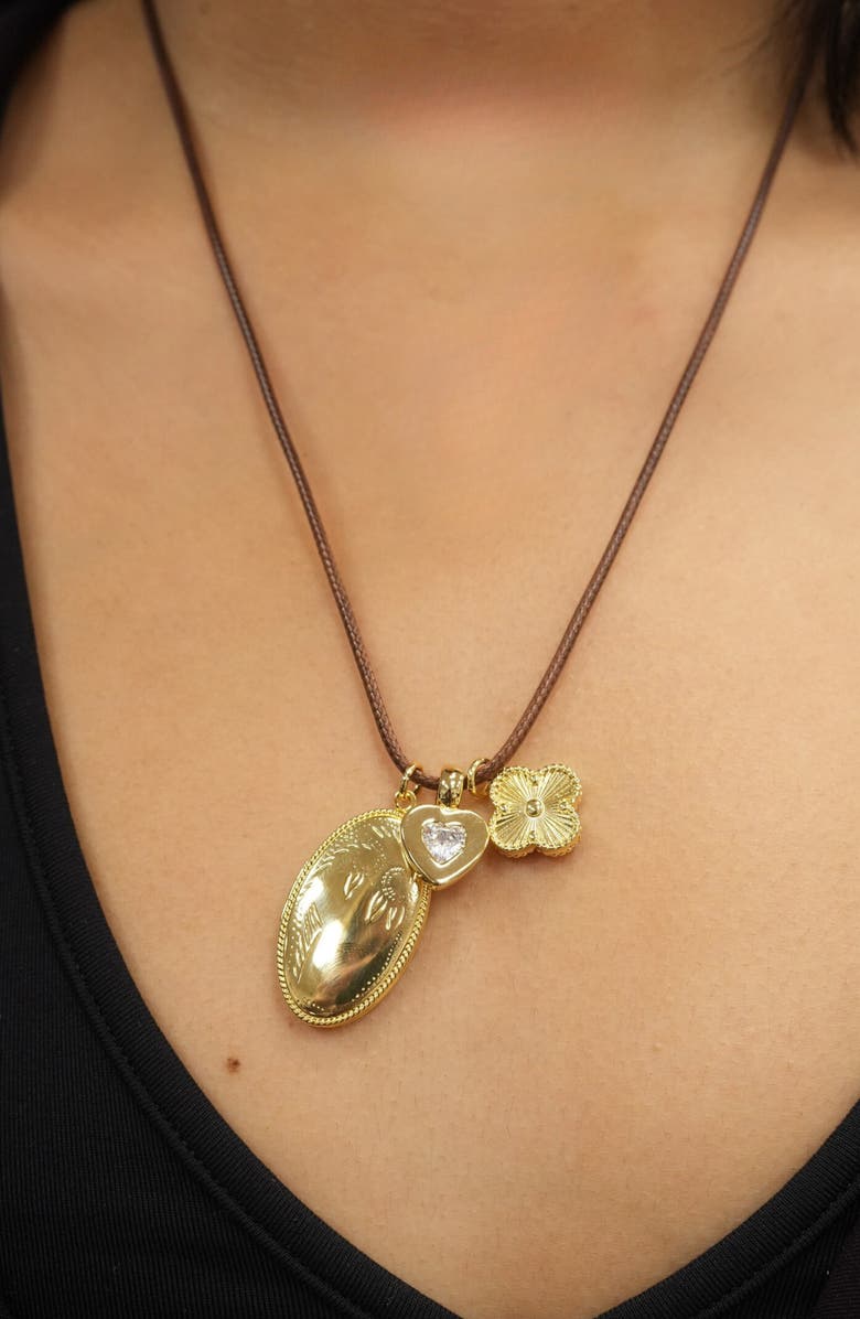 ARGENTO VIVO Charm Cord Locket Necklace, Alternate, color, Gold