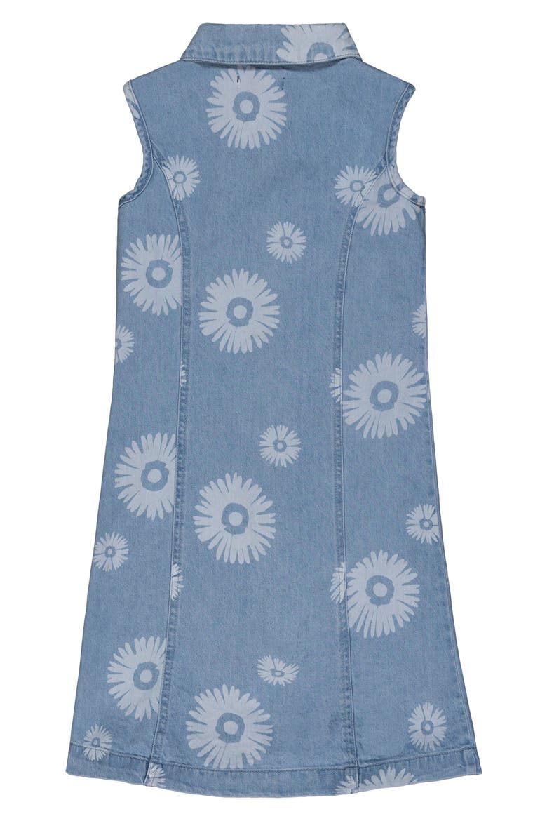 Kids' Hibiscus Print Denim Dress, Alternate, color, LIGHT WASH