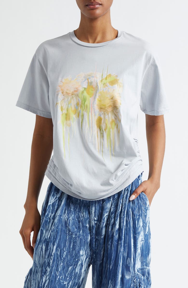 Collina Strada Katina Duo Storm Flower Drip Organic Cotton Graphic T-Shirt, Main, color, Storm Flower Drip