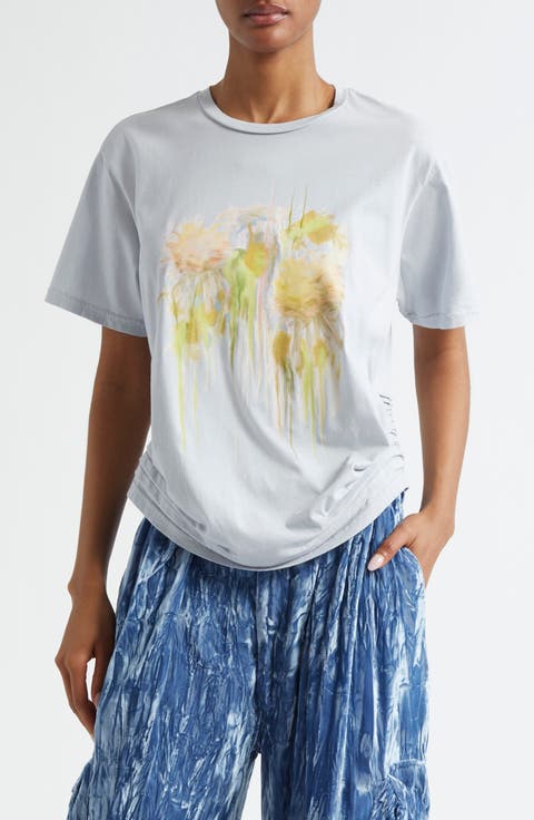 Katina Duo Storm Flower Drip Organic Cotton Graphic T-Shirt