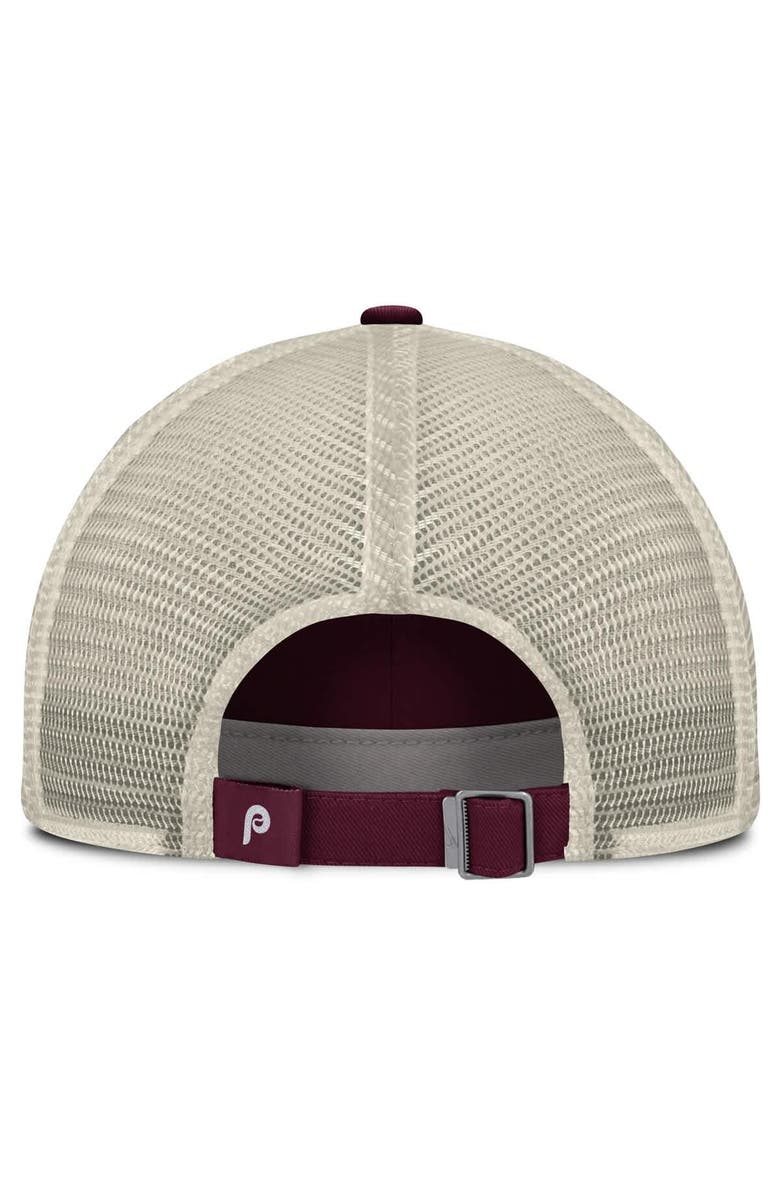 Nike Men's Nike Burgundy/Natural Philadelphia Phillies Cooperstown Collection Club Trucker Adjustable Hat, Alternate, color, 