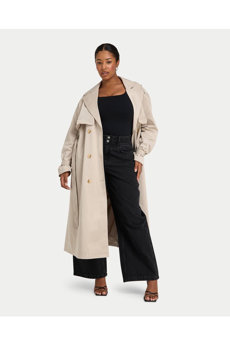 Oversized Trench Coat, Alternate, color, Oatmeal