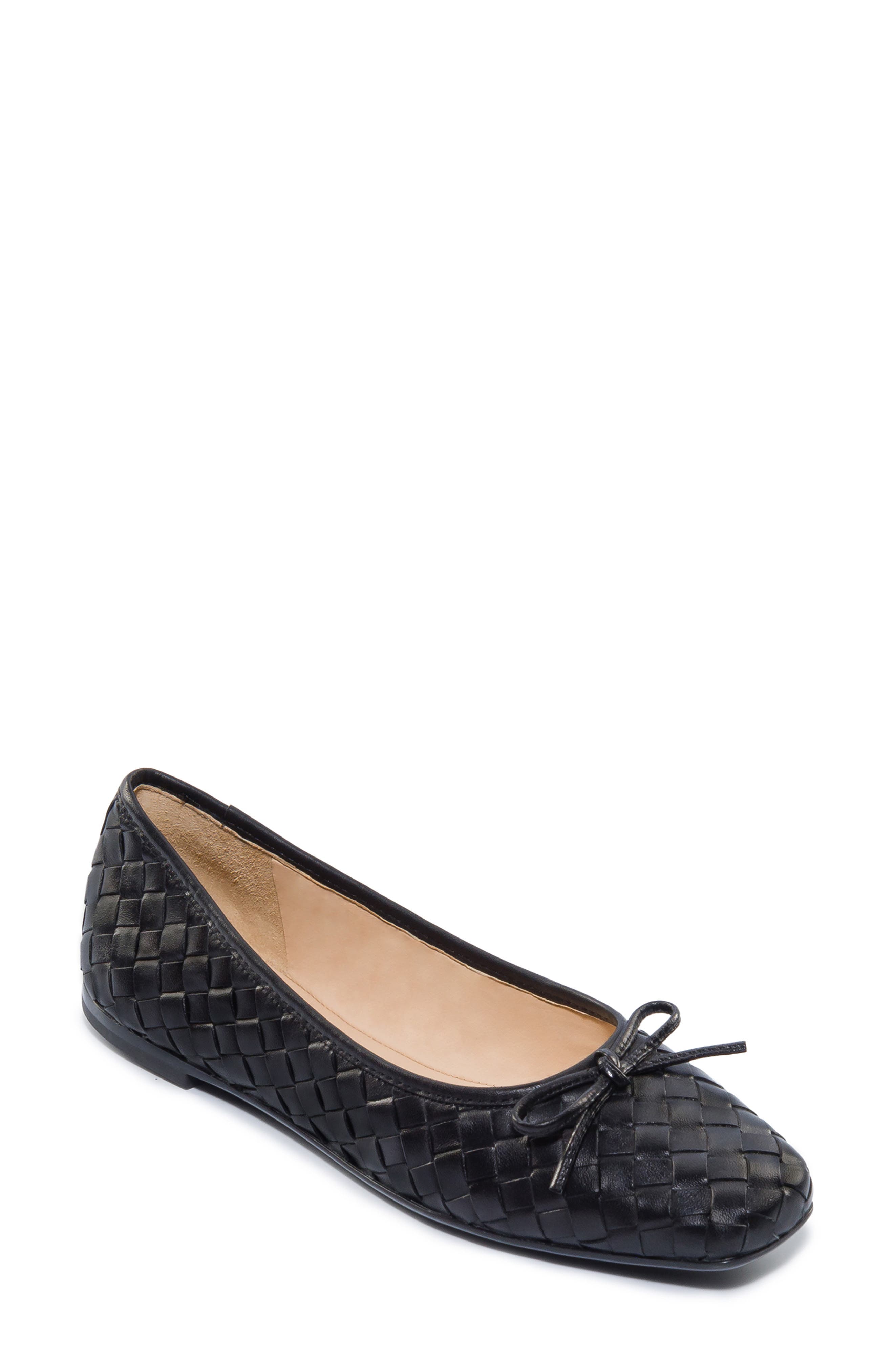 Gwynn Woven Ballet Flat, Main, color, BLACK