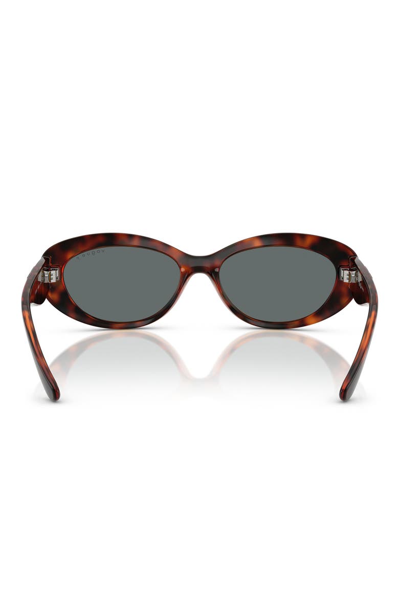 55mm Polarized Oval Sunglasses, Alternate, color, DARK HAVANA