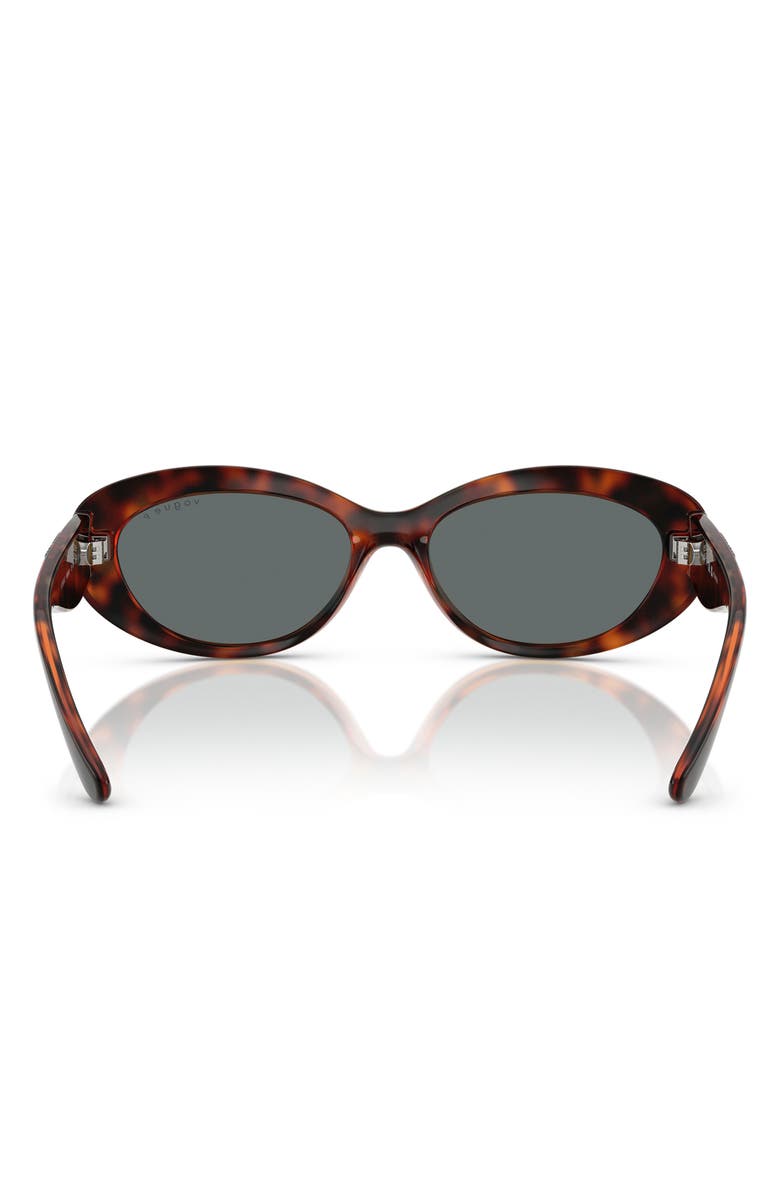 VOGUE 55mm Polarized Oval Sunglasses, Alternate, color, Dark Havana