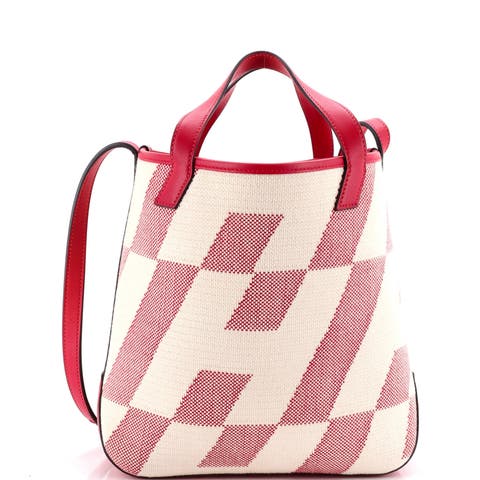 Cabas H en Biais Tote Canvas with Leather 27