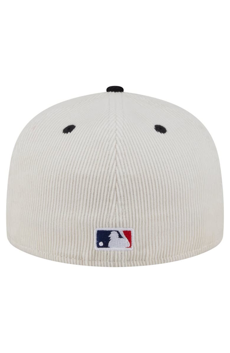 New Era Men's New Era Cream/Black Chicago White Sox Two-Tone Corduroy 59FIFTY Fitted Hat, Alternate, color, 