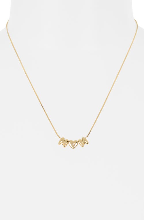 Leith Demi-fine Cubic Zirconia Heart Stud Earrings & Mom Pendant Necklace Set In Clear- Gold