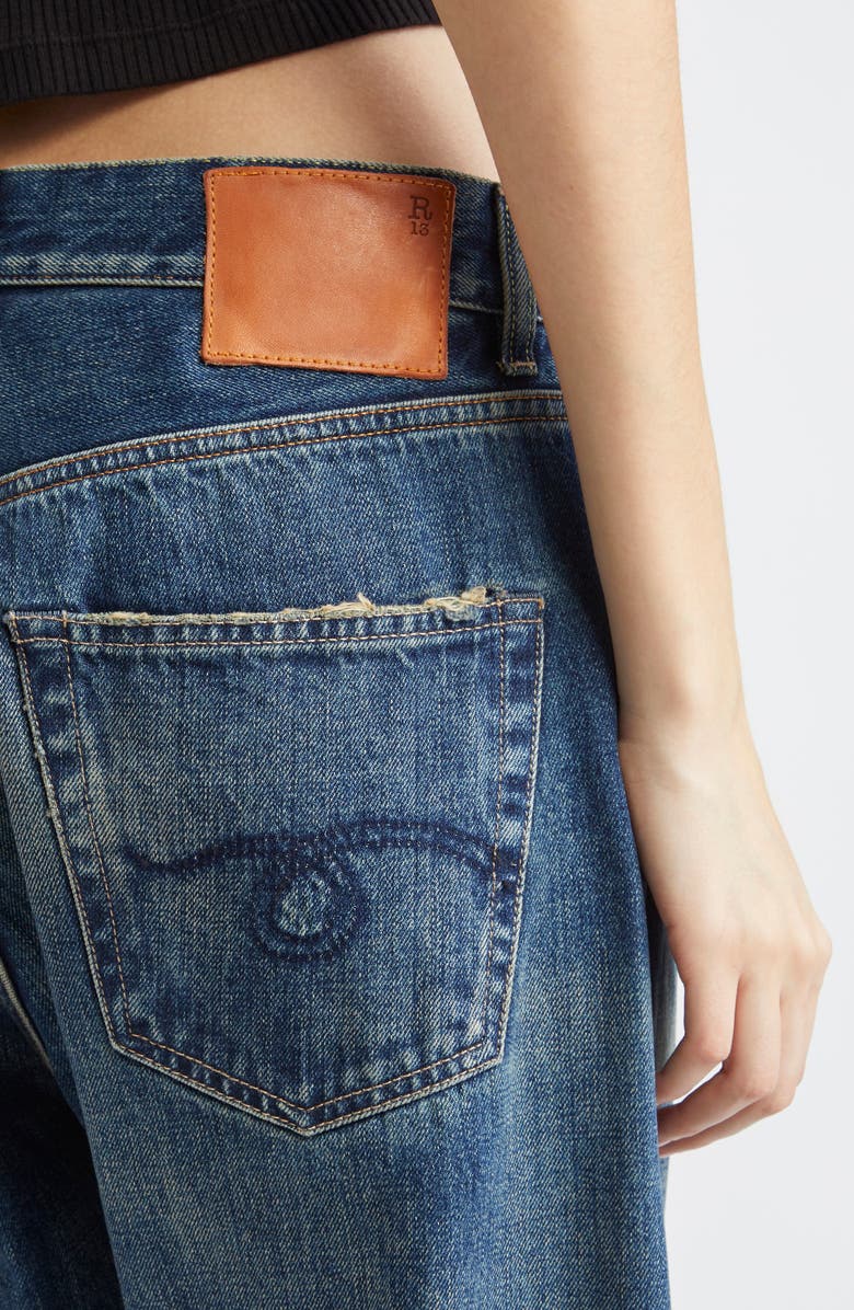 R13 Cuffed X-Boyfriend Jeans, Alternate, color, Adelaide Selvedge Blue