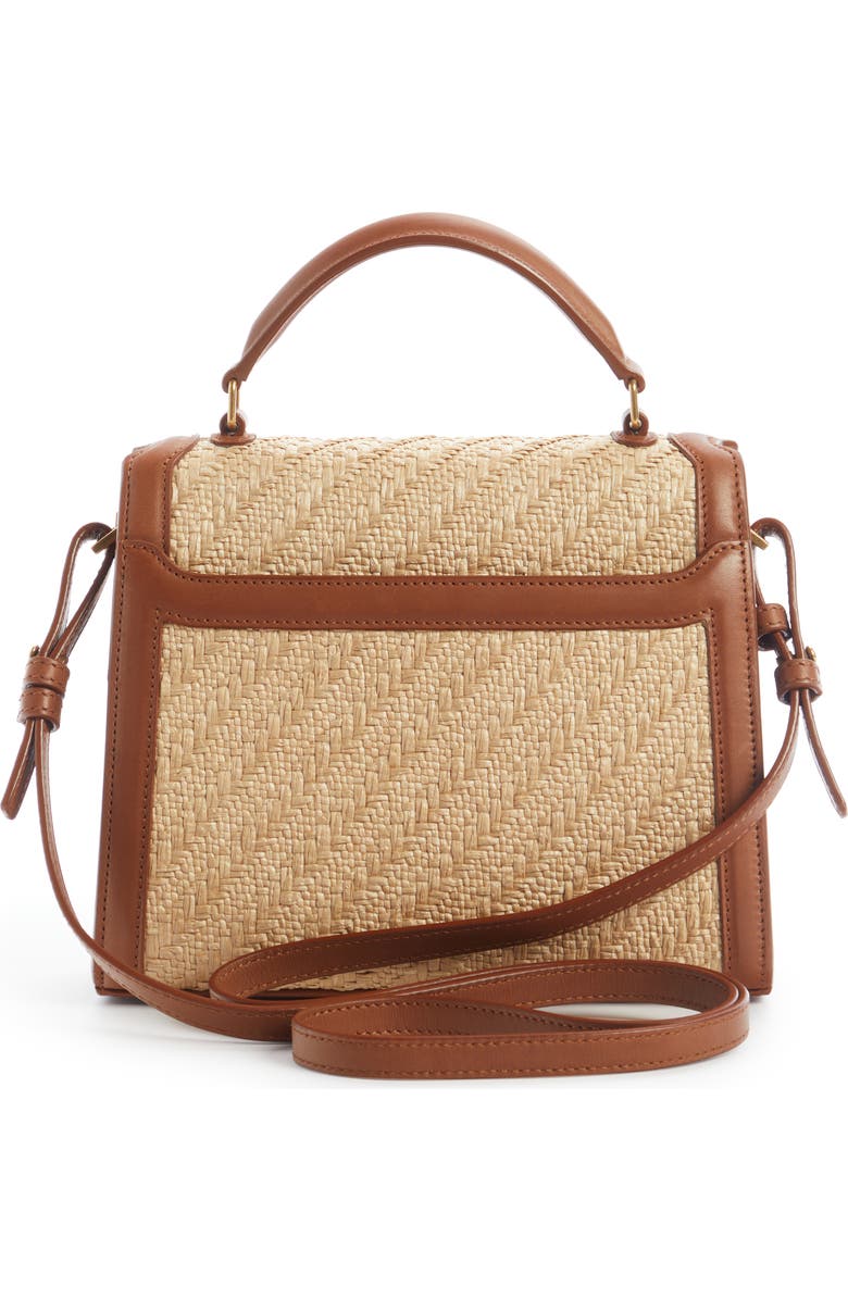 Saint Laurent Mini Cassandra Raffia Top Handle Bag, Alternate, color,