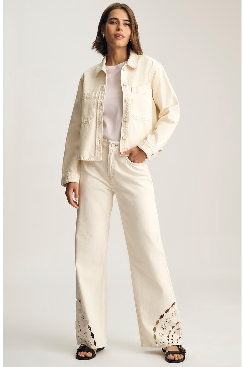 Paola Denim Shirt Jacket, Alternate, color, CREAM DENIM