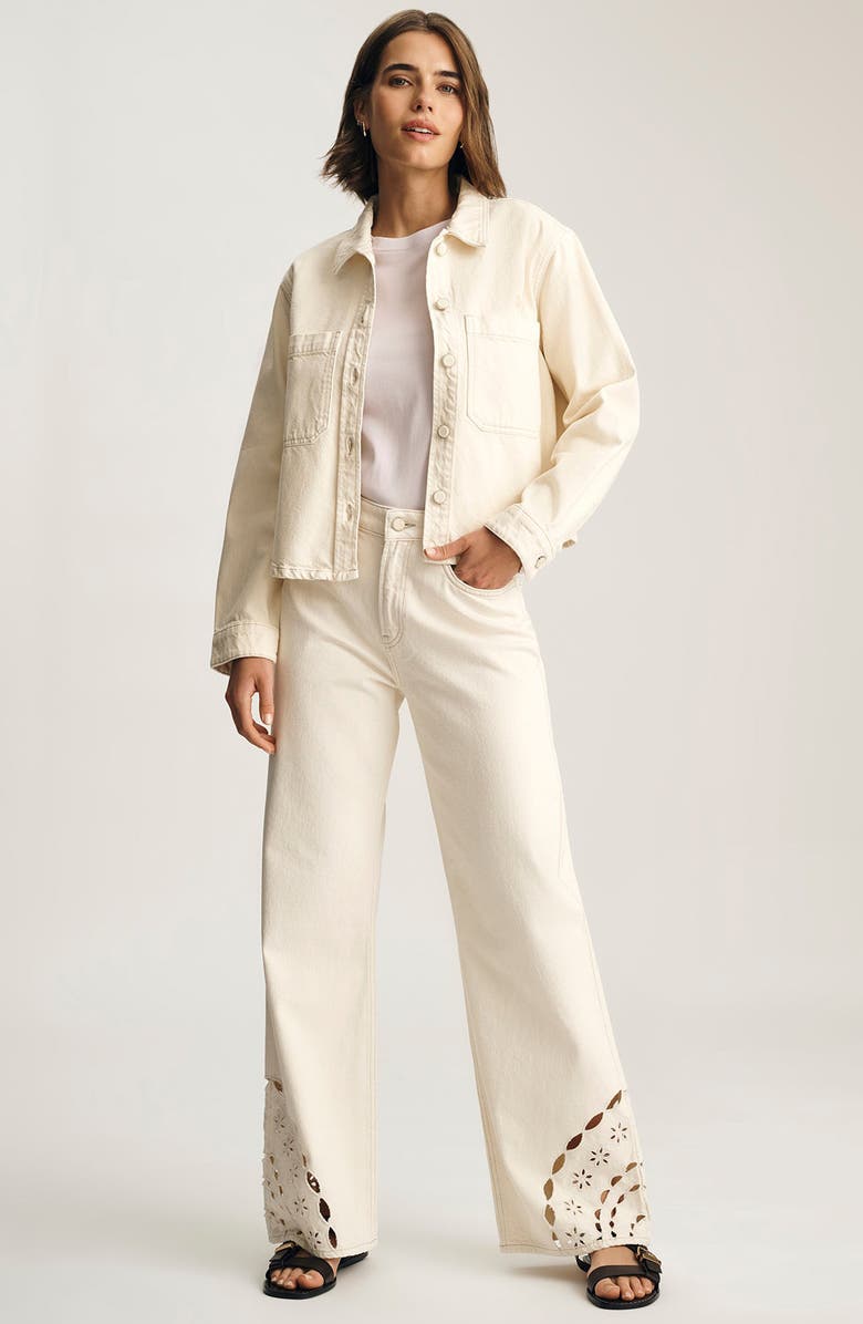 Mavi Jeans Paola Denim Shirt Jacket, Alternate, color, Cream Denim