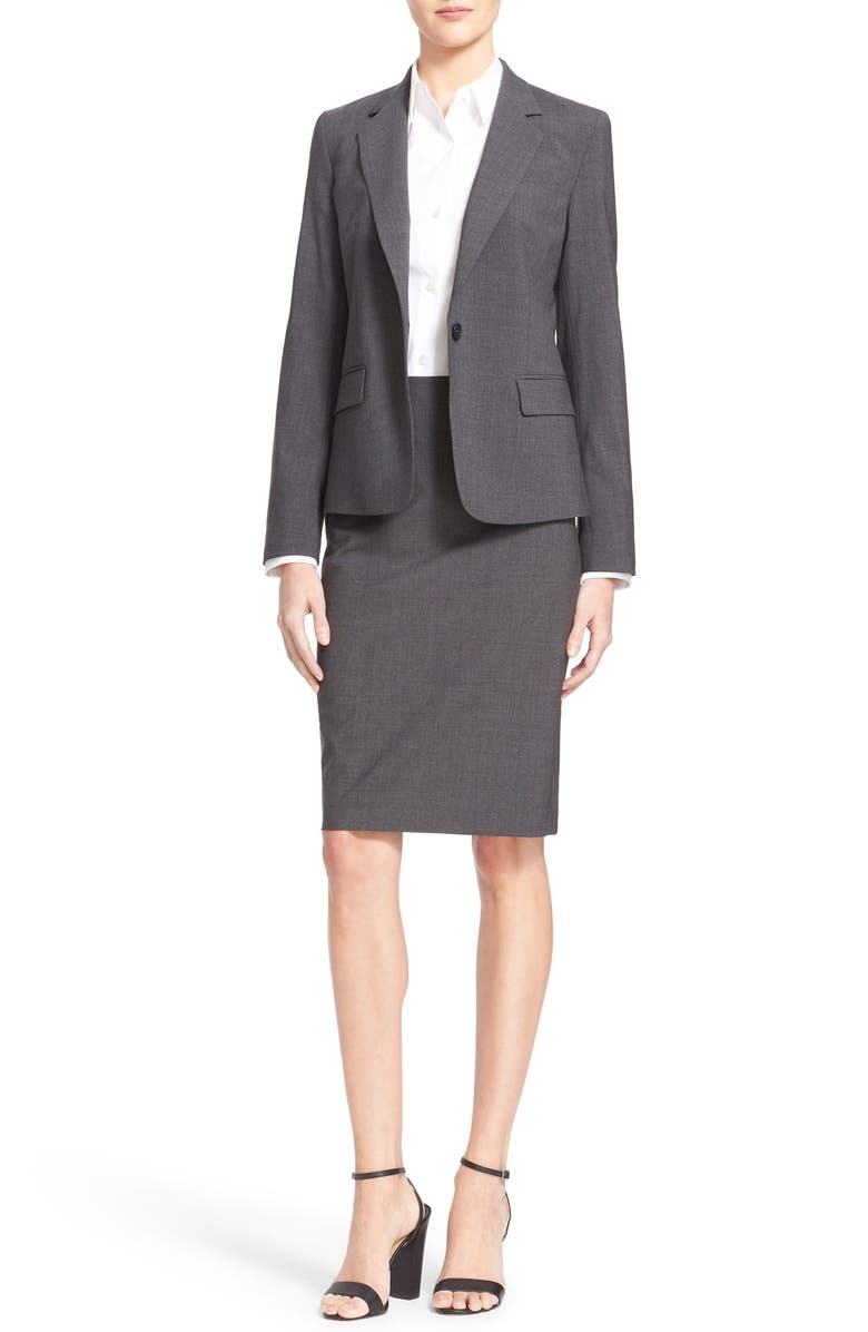 Theory Stretch Wool Pencil Skirt, Alternate, color, 