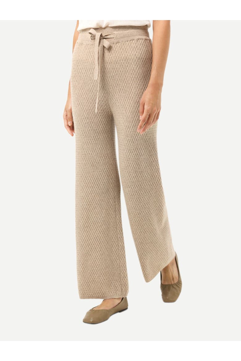 Textured Knit Cashmere Pants, Alternate, color, warm grey