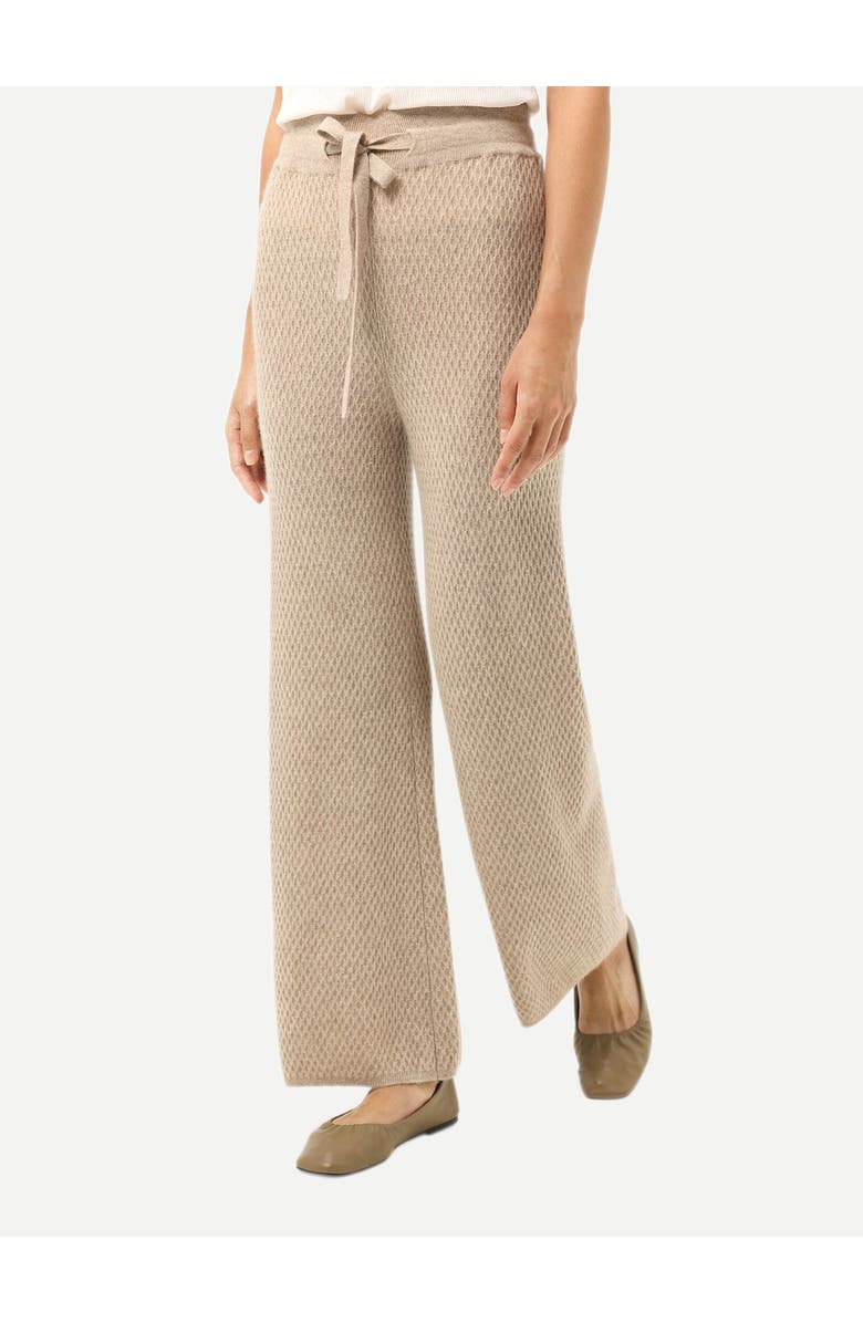 GOBI Mongolian Cashmere Textured Cashmere Pants, Alternate, color, Warm Grey