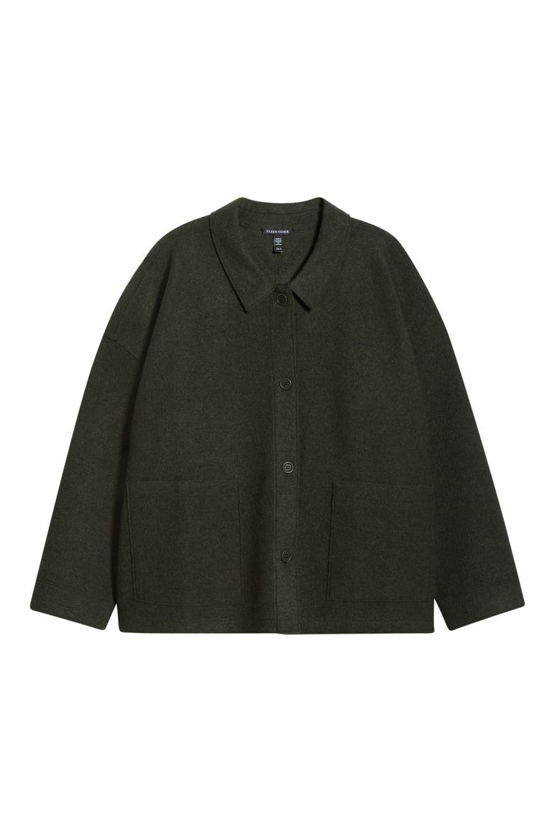 Classic Collar Boiled Wool Jacket, Alternate, color, WOODLAND