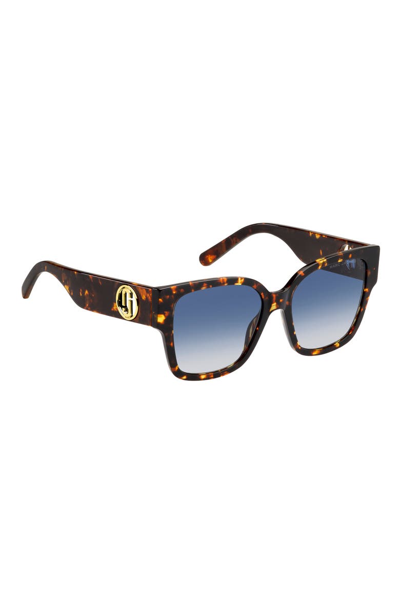 54mm Square Sunglasses, Alternate, color, HAVANA/ BLUE SHADED