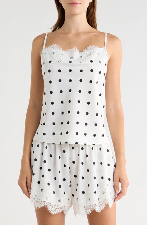 Lace Inset Polka Dot Cami