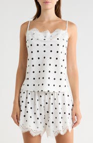 WAYF Lace Inset Polka Dot Cami