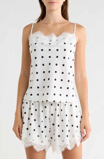 WAYF Lace Inset Polka Dot Cami
