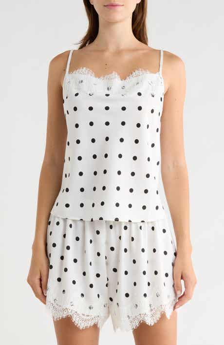 WAYF Lace Inset Polka Dot Cami