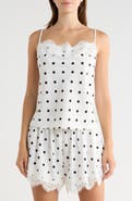 WAYF Lace Inset Polka Dot Cami