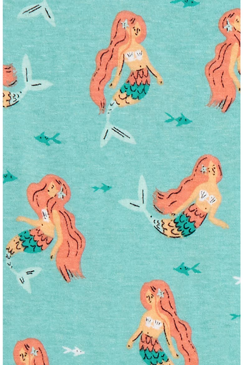 Kids' Mermaids Fitted Three-Piece Pajamas, Alternate, color, MINT