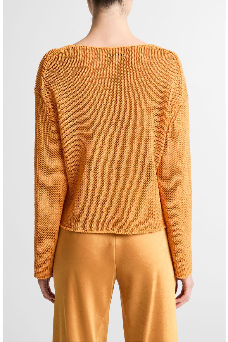 Open Knit Boat Neck Sweater, Alternate, color, TANGERINE